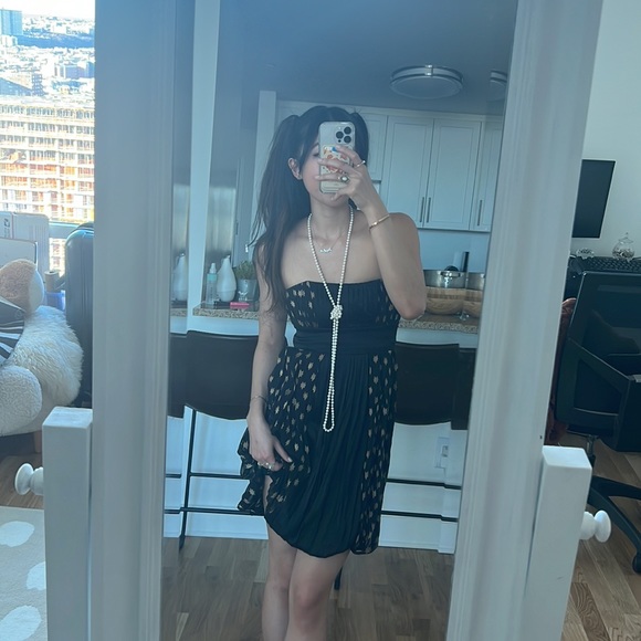 Y2K DVF silk balloon strapless star print dress - Picture 4 of 7